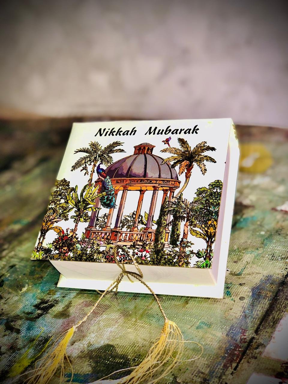 Nikkah Mubarak Garden Design Card Bid Box Nikkah Mubarak Garden Design Card Bid Box
